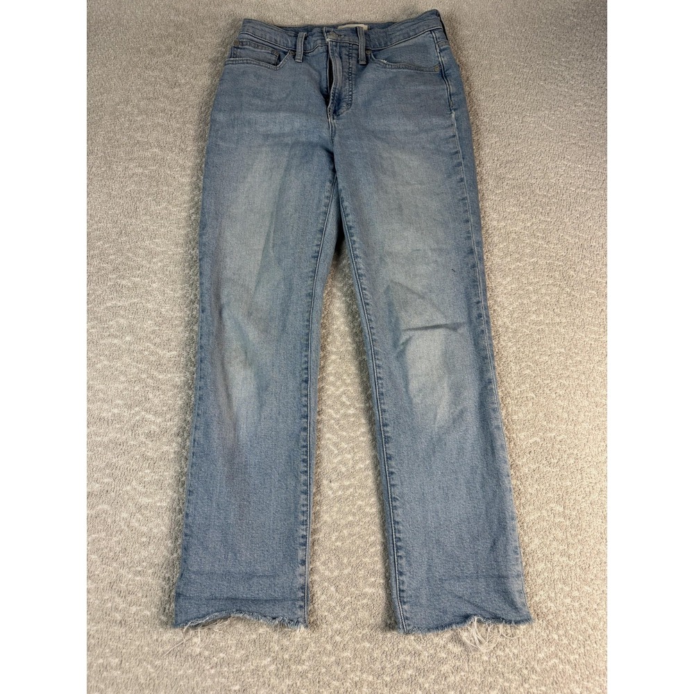 Madewell Jeans Womens 26 Blue The Perfect‎ Vintage High Rise Straight Raw Hem